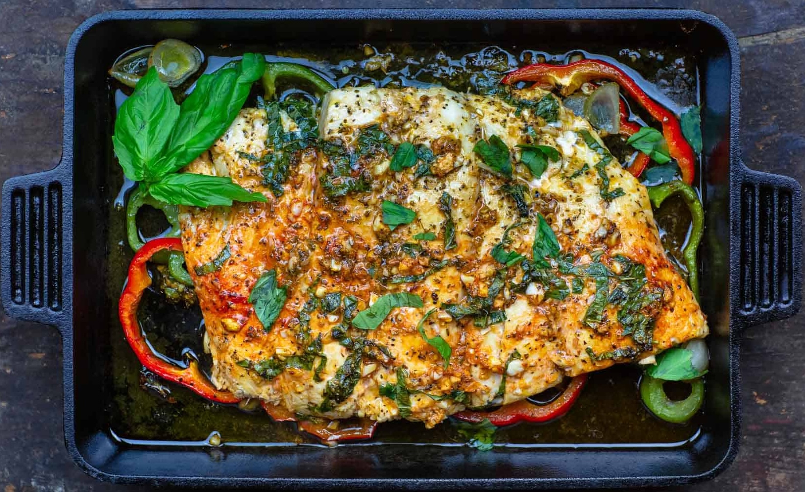 Garlic & Basil Baked Fish