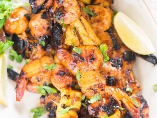 Shrimp and Pineapple Skewers with Teriyaki Glaze