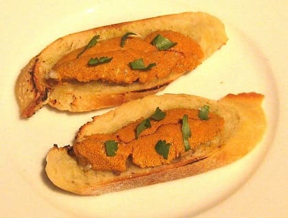 Sea Urchin Toast with Lemon Zest