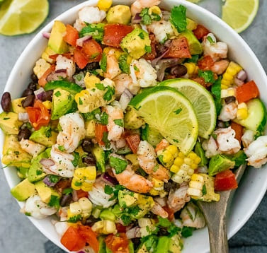 Shrimp and Avocado Salad with Cilantro-Lime Dressing