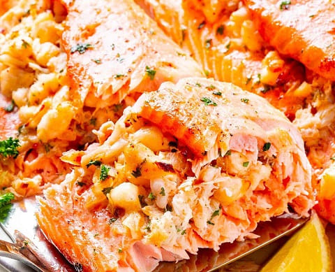 Crab Stuffed Salmon